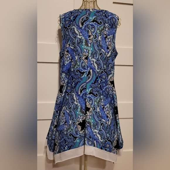 2 Pc Petite Attitudes by Renee High Low Tank W/ Mesh Trim & White Crop Pants- SP - Picture 3 of 10